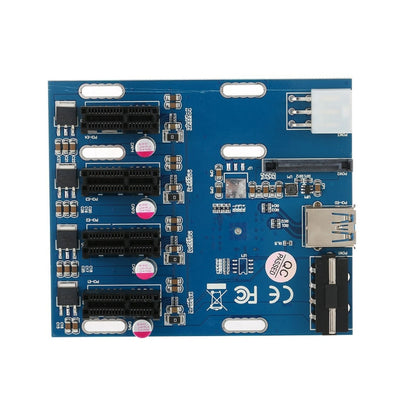 PCI-E to PCI-E Converter Card 1 to 4 1 X Express Card with 4 Ports PCI-E Slots -  by PMC Jewellery | Online Shopping South Africa | PMC Jewellery | Buy Now Pay Later Mobicred