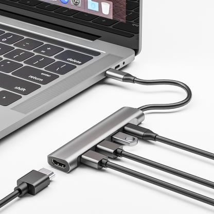 TC522 5 in 1 PD + HDMI + USB 3.0 + 2 x USB 2.0 to USB-C / Type-C HUB Adapter - USB HUB by PMC Jewellery | Online Shopping South Africa | PMC Jewellery | Buy Now Pay Later Mobicred