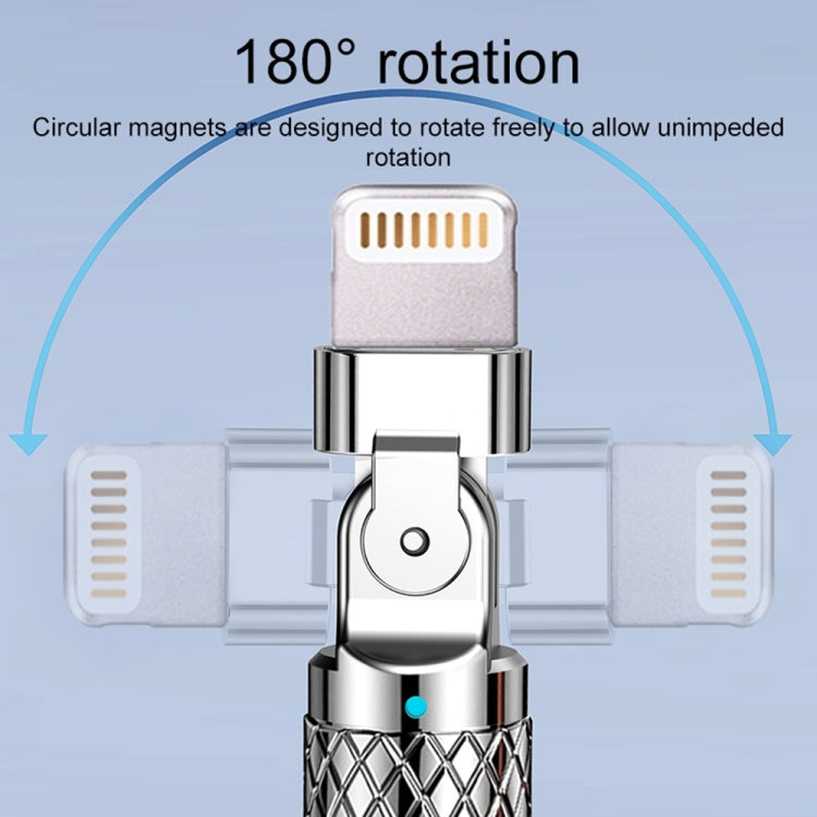 Mech Series 6A 120W USB to 8 Pin 180-degree Metal Plug Fast Charging Cable, Length: 1.2m(Blue) - Normal Style Cable by PMC Jewellery | Online Shopping South Africa | PMC Jewellery | Buy Now Pay Later Mobicred