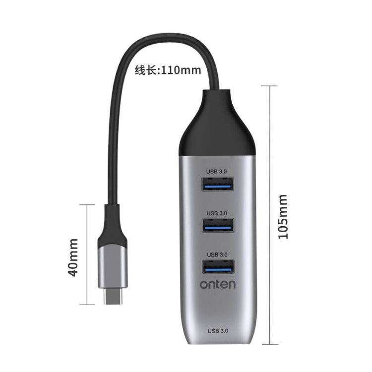 Onten 95118U 4 in 1 USB-C / Type-C to 4 USB 3.0 Ports Multifunctional HUB Converter Docking Station - USB HUB by Onten | Online Shopping South Africa | PMC Jewellery | Buy Now Pay Later Mobicred