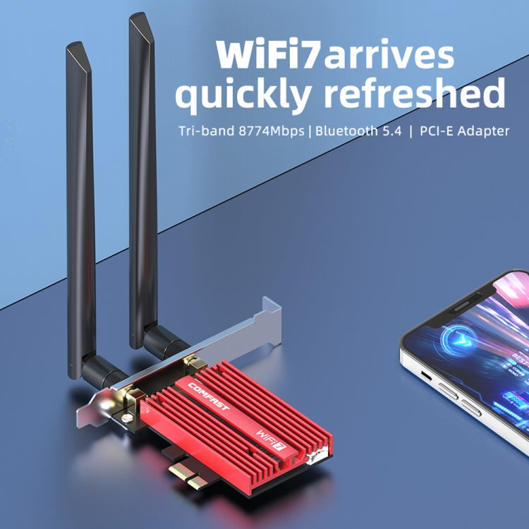 COMFAST CF-BE200 Pro 8774Mbps WiFi7 PCIE Wireless Network Adapter WiFi Receiver - USB Network Adapter by COMFAST | Online Shopping South Africa | PMC Jewellery | Buy Now Pay Later Mobicred