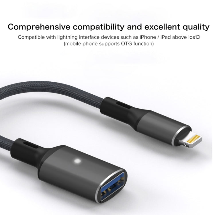 8 Pin to USB OTG Adapter Cable, Suitable for Systems Above IOS 13 (Blue) - Converter & Adapter by PMC Jewellery | Online Shopping South Africa | PMC Jewellery | Buy Now Pay Later Mobicred