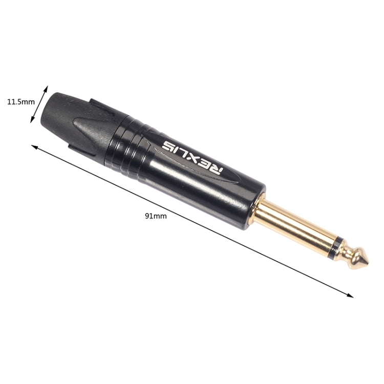 10 PCS TC202 6.35mm Gold-plated Mono Sound Welding Audio Adapter Plug(Black) - Microphone Audio Cable & Connector by PMC Jewellery | Online Shopping South Africa | PMC Jewellery | Buy Now Pay Later Mobicred