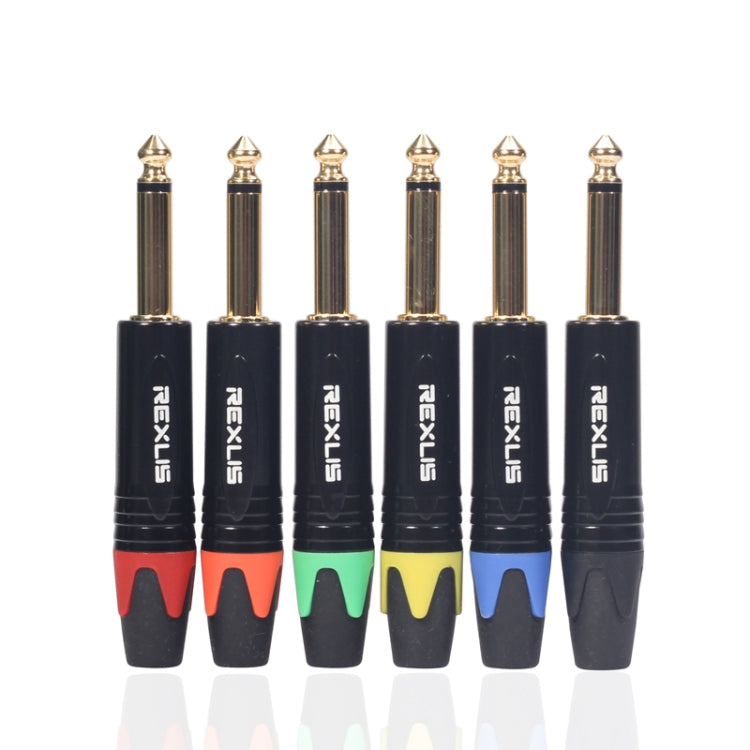 10 PCS TC202 6.35mm Gold-plated Mono Sound Welding Audio Adapter Plug(Black) - Microphone Audio Cable & Connector by PMC Jewellery | Online Shopping South Africa | PMC Jewellery | Buy Now Pay Later Mobicred