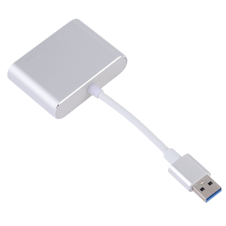 2 in 1 USB 3.0 to HDMI + VGA Adapter(Silver) - Cable & Adapters by PMC Jewellery | Online Shopping South Africa | PMC Jewellery | Buy Now Pay Later Mobicred