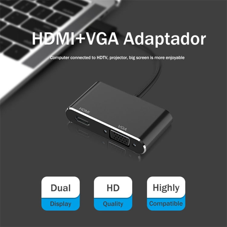 2 in 1 USB 3.0 to HDMI + VGA Adapter(Silver) - Cable & Adapters by PMC Jewellery | Online Shopping South Africa | PMC Jewellery | Buy Now Pay Later Mobicred