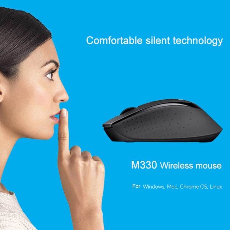 Logitech M330 Wireless Optical Mute Mouse with Micro USB Receiver (Grey) - Wireless Mice by Logitech | Online Shopping South Africa | PMC Jewellery | Buy Now Pay Later Mobicred