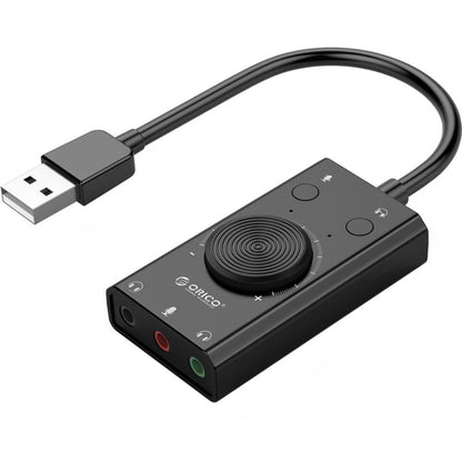 ORICO SC2 Multi-function USB External Driver-free Sound Card with 2 x Headset Ports & 1 x Microphone Port & Volume Adjustment (Black) - USB Sound by ORICO | Online Shopping South Africa | PMC Jewellery | Buy Now Pay Later Mobicred