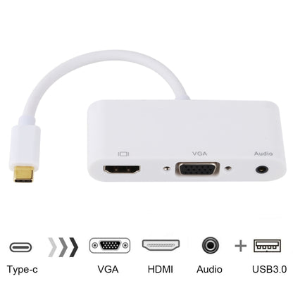 USB 2.0 + Audio Port + VGA + HDMI to USB-C / Type-C HUB Adapter (White) - USB HUB by PMC Jewellery | Online Shopping South Africa | PMC Jewellery | Buy Now Pay Later Mobicred