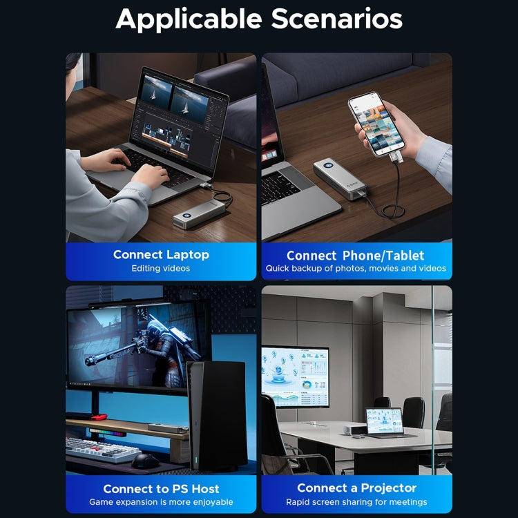 ORICO OUM2-G20-GY-BP 20Gbps M.2 SSD Enclosure with Type-C+USB Cable - HDD Enclosure by ORICO | Online Shopping South Africa | PMC Jewellery | Buy Now Pay Later Mobicred