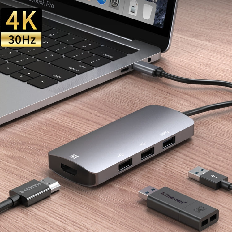 UC912 4 in 1 4K 30Hz USB 3.0 + 2 x USB 2.0 to USB-C / Type-C Multifunctional HUB Adapter - USB HUB by PMC Jewellery | Online Shopping South Africa | PMC Jewellery | Buy Now Pay Later Mobicred