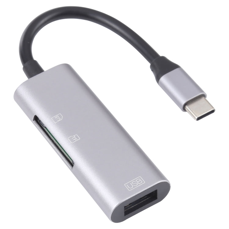 NK-3040 3 in 1 USB-C / Type-C Male to USB Female + SD / TF Card Slots Adapter SD / TF Card Reader - Card Reader by PMC TechLife | Online Shopping South Africa | PMC TechLife | Buy Now Pay Later Mobicred