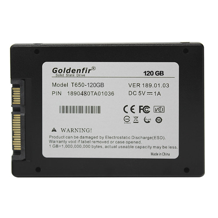 Goldenfir 2.5 inch SATA Solid State Drive, Flash Architecture: MLC, Capacity: 120GB - External Solid State Drives by Goldenfir | Online Shopping South Africa | PMC Jewellery | Buy Now Pay Later Mobicred