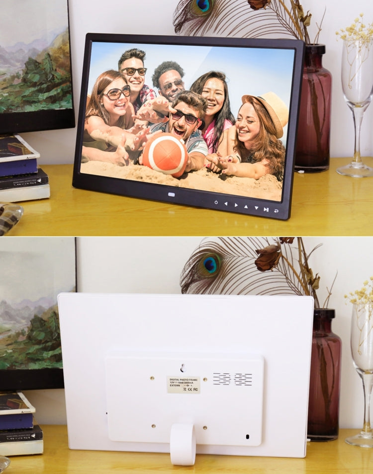 15.0 inch LED Display Digital Photo Frame with Holder / Remote Control, Allwinner, Support USB / SD Card Input / OTG(White) - 11-15 inch by PMC Jewellery | Online Shopping South Africa | PMC Jewellery | Buy Now Pay Later Mobicred