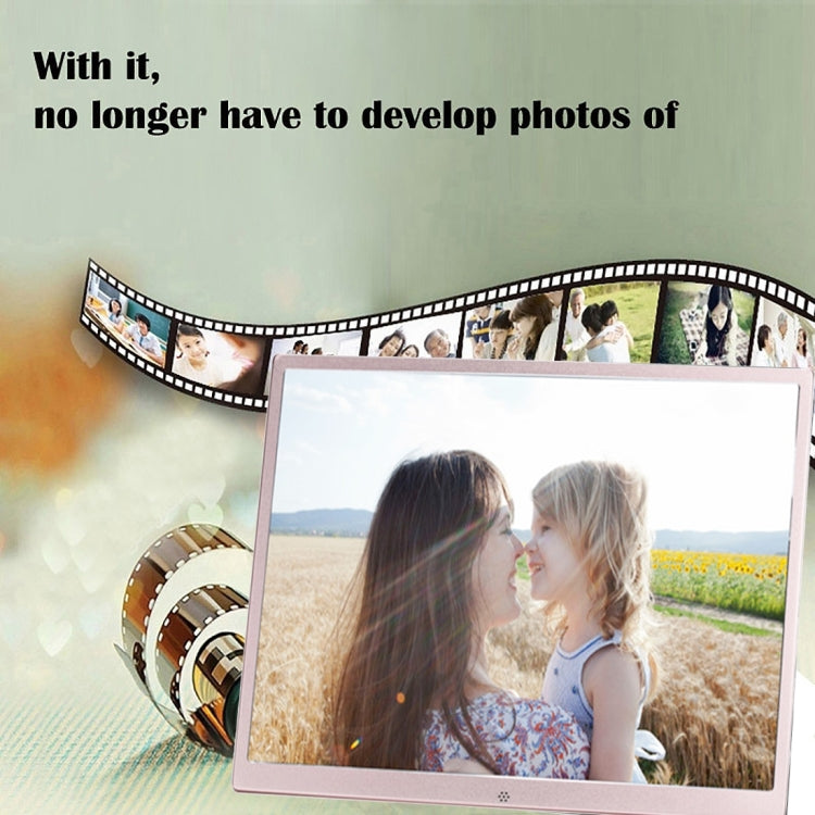 HSD1707 17 inch LED 1440X900 High Resolution Display Digital Photo Frame with Holder and Remote Control, Support SD / MMC / MS Card / USB Port, EU Plug(Gold) - 15 inch Above by PMC Jewellery | Online Shopping South Africa | PMC Jewellery | Buy Now Pay Later Mobicred