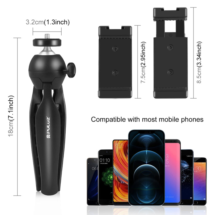 PULUZ Live Broadcast Smartphone Video Light Vlogger Kits with Microphone + LED Light + Tripod Mount + Phone Clamp Holder (Black) - Stand by PULUZ | Online Shopping South Africa | PMC Jewellery | Buy Now Pay Later Mobicred