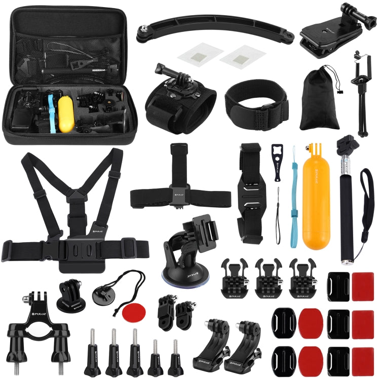 PULUZ 50 in 1 Accessories Total Ultimate Combo Kits with EVA Case (Chest Strap + Suction Cup Mount + 3-Way Pivot Arms + J-Hook Buckle + Wrist Strap + Helmet Strap + Extendable Monopod + Surface Mounts ...  for GoPro, Insta360, DJI and Other Action Cameras -  by PULUZ | Online Shopping South Africa | PMC Jewellery | Buy Now Pay Later Mobicred