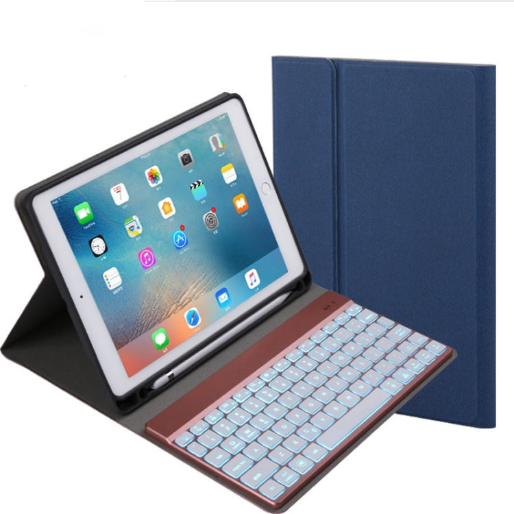 508A Detachable Bluetooth Keyboard + Horizontal Flip Leather Tablet Case with Holder & Colorful Backlight for iPad Pro 9.7 inch, iPad Air, iPad Air 2, iPad 9.7 inch (2017), iPad 9.7 inch (2018)(Blue) - For iPad Pro by PMC Jewellery | Online Shopping South Africa | PMC Jewellery