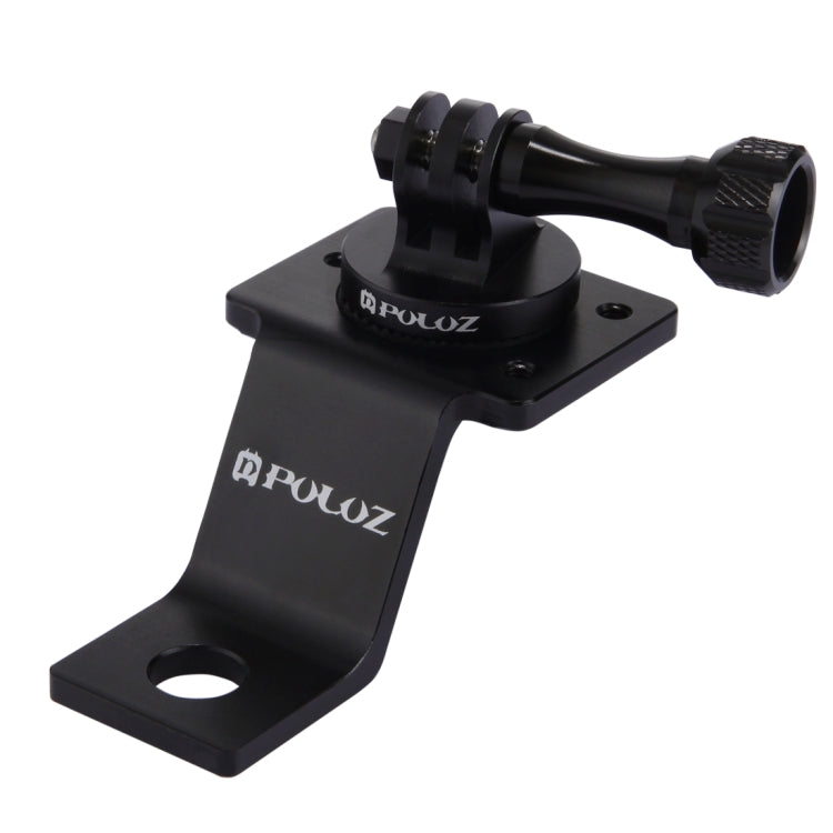 PULUZ Aluminum Alloy Motorcycle Fixed Holder Mount with Tripod Adapter & Screw for GoPro Hero12 Black / Hero11 /10 /9 /8 /7 /6 /5, Insta360 Ace / Ace Pro, DJI Osmo Action 4 and Other Action Cameras(Black) - Holder by PULUZ | Online Shopping South Africa | PMC Jewellery | Buy Now Pay Later Mobicred