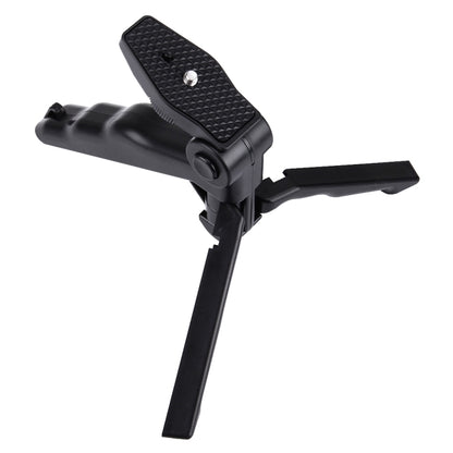 PULUZ Grip Folding Tripod Mount with Adapter & Screws for GoPro Hero11 Black / HERO10 Black / HERO9 Black / HERO8 Black / HERO7 /6 /5 /5 Session /4 Session /4 /3+ /3 /2 /1, Xiaoyi and Other Action Cameras, Load Max: 2kg(Black) - Portable Mini Tripod by PULUZ | Online Shopping South Africa | PMC Jewellery | Buy Now Pay Later Mobicred