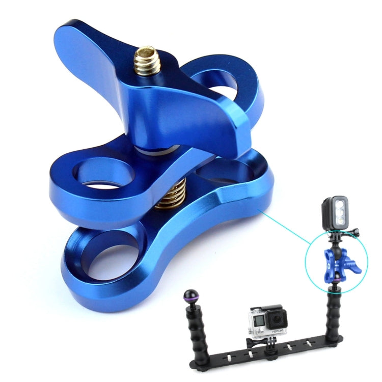PULUZ Ball Clamp Close Hole Diving Camera Bracket CNC Aluminum Spring Flashlight Clamp for Diving Underwater Photography System(Blue) - Diving Accessories by PULUZ | Online Shopping South Africa | PMC TechLife | Buy Now Pay Later Mobicred