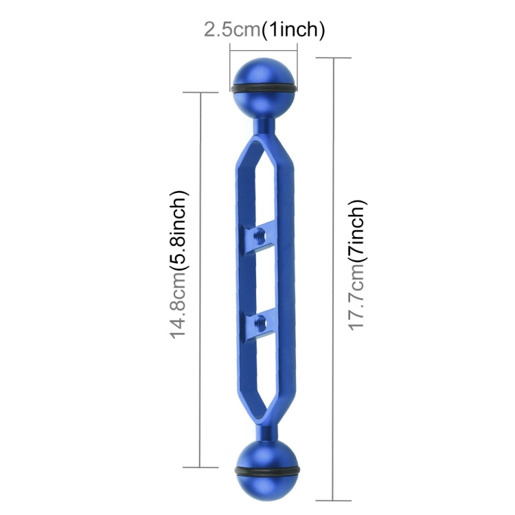 PULUZ 7.0 inch 17.7cm Aluminum Alloy Dual Balls Arm, Ball Diameter: 25mm(Blue) - free shipping - PMC TechLife - Order now!