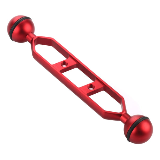 PULUZ 7.0 inch 17.7cm Aluminum Alloy Dual Balls Arm, Ball Diameter: 25mm(Red) - Diving Accessories by PULUZ | Online Shopping South Africa | PMC Jewellery | Buy Now Pay Later Mobicred