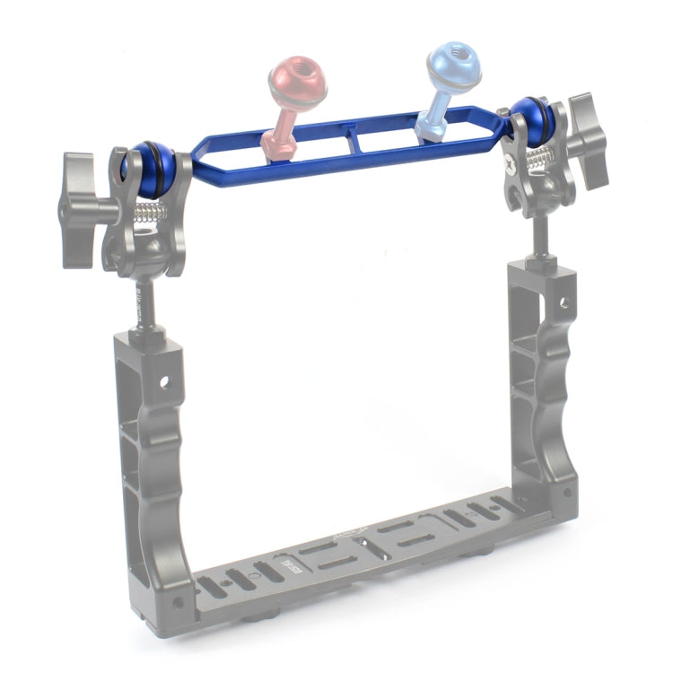 PULUZ 9.0 inch 22.8cm Aluminum Alloy Dual Balls Arm, Ball Diameter: 25mm(Blue) - free shipping - PMC TechLife - Order now!