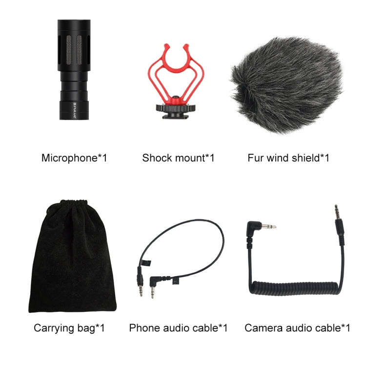 PULUZ Professional Interview Condenser Video Shotgun Microphone with 3.5mm Audio Cable for DSLR & DV Camcorder - Camera Microphone by PULUZ | Online Shopping South Africa | PMC Jewellery | Buy Now Pay Later Mobicred