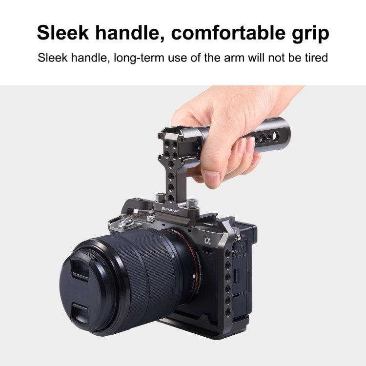 PULUZ Handheld Video Stabilizer Top Handle with 3 Cold Shoes Mount for Camera Cage (Bronze) - free shipping - PMC TechLife - Order now!