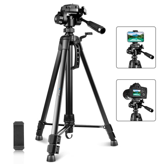 PULUZ Aluminum Selfie Live Tripod Mount with Three-dimensional Head & Phone Clamp(Black) - Tripods by PULUZ | Online Shopping South Africa | PMC Jewellery | Buy Now Pay Later Mobicred