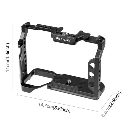 PULUZ Metal Camera Cage Stabilizer Rig for Sony A7 IV / ILCE-7M4 / A7M4 / A7M3 / A7R3  / A7R III(Black) - Camera Cage by PULUZ | Online Shopping South Africa | PMC Jewellery | Buy Now Pay Later Mobicred