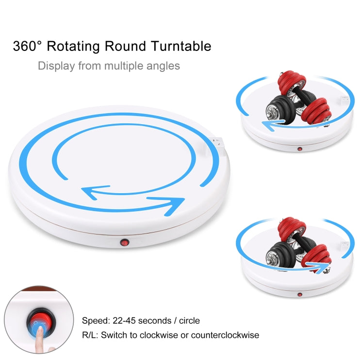 PULUZ 45cm Remote Control Adjusting Speed Rotating Turntable Display Stand with Power Socket, White, Load 100kg(AU Plug) - free shipping - PMC TechLife - Order now!