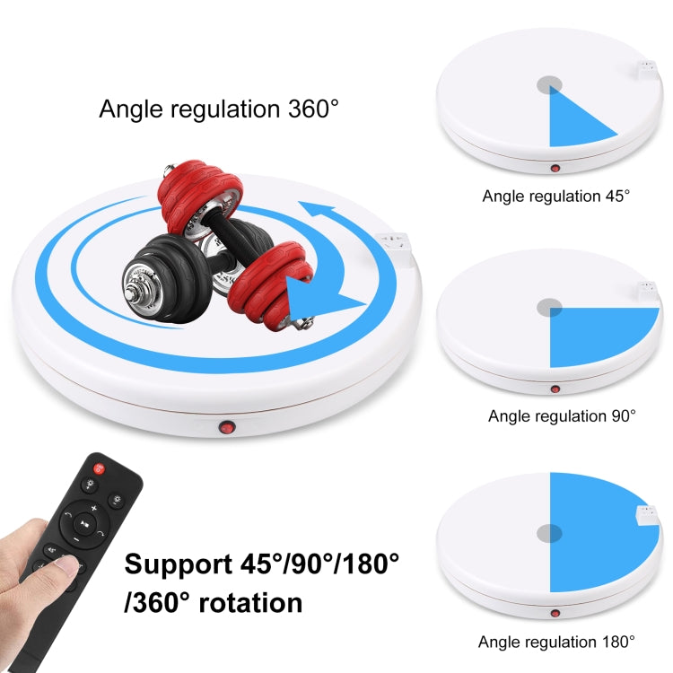 PULUZ 45cm Remote Control Adjusting Speed Rotating Turntable Display Stand with Power Socket, White, Load 100kg(AU Plug) - free shipping - PMC TechLife - Order now!