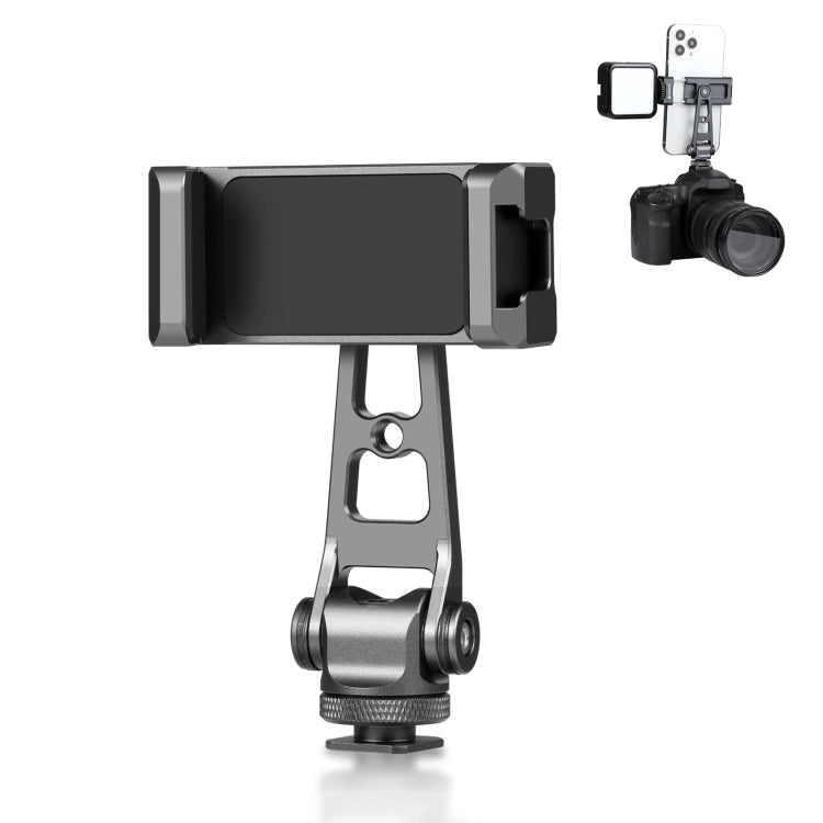 PULUZ Z-axis 360 Rotation Cold Shoes Aluminum Alloy Phone Clamp Holder Bracket (Black) - Desktop Holder by PULUZ | Online Shopping South Africa | PMC Jewellery | Buy Now Pay Later Mobicred