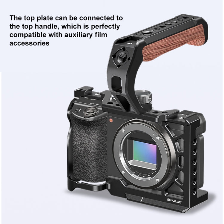 For Sony A6500 / A6400 / A6300 / A6000 PULUZ Metal Camera Cage Expansion Mount Stabilizer Rig (Black) - free shipping - PMC TechLife - Order now!