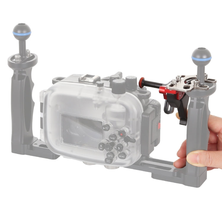 PULUZ Shutter Release Trigger Extension Adapter Lever Mount for Underwater Arm System(Black Red) - free shipping - PMC TechLife - Order now!