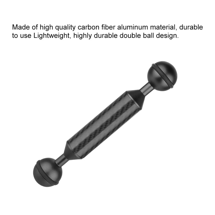 PULUZ 5 inch 13cm Length 20.8mm Diameter Dual Balls Carbon Fiber Floating Arm, Ball Diameter: 25mm(Black) - free shipping - PMC TechLife - Order now!