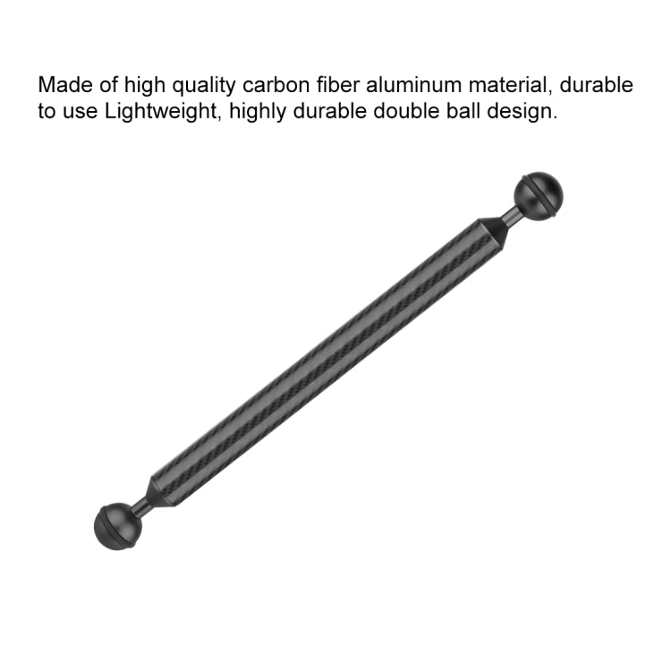 PULUZ 11 inch 28cm Length 20.8mm Diameter Dual Balls Carbon Fiber Floating Arm, Ball Diameter: 25mm(Black) - Diving Accessories by PULUZ | Online Shopping South Africa | PMC TechLife | Buy Now Pay Later Mobicred
