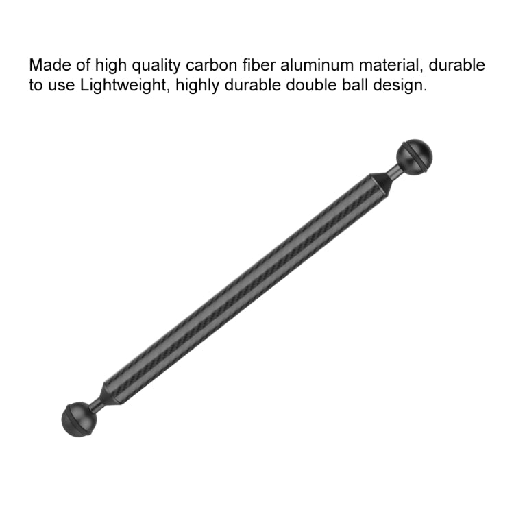 PULUZ  12 inch 30.4cm Length 20.8mm Diameter Dual Balls Carbon Fiber Floating Arm, Ball Diameter: 25mm(Black) - free shipping - PMC TechLife - Order now!