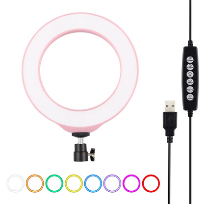 PULUZ 6.2 inch 16cm USB 10 Modes 8 Colors RGBW Dimmable LED Ring Vlogging Photography Video Lights with Tripod Ball Head(Pink) - Ring Light by PULUZ | Online Shopping South Africa | PMC Jewellery | Buy Now Pay Later Mobicred