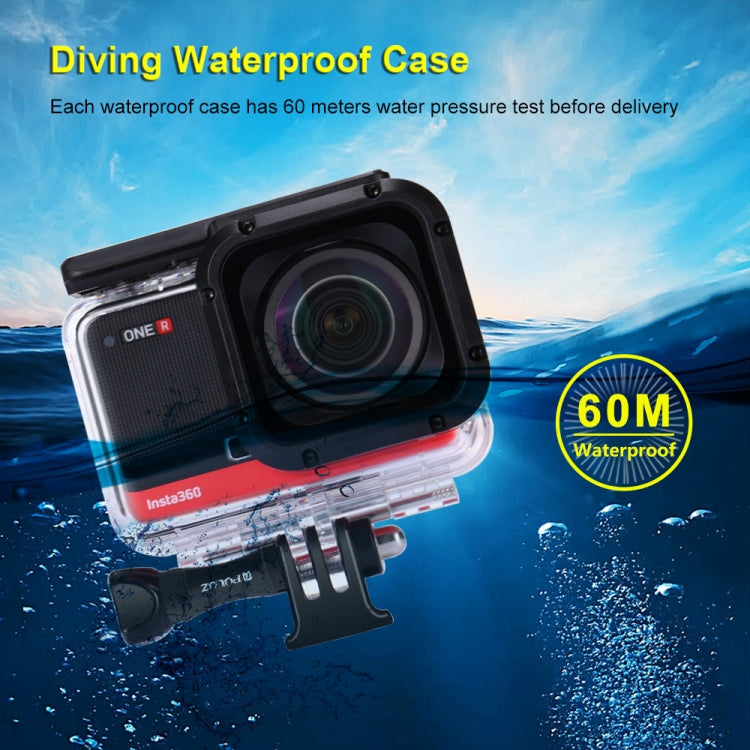 PULUZ 60m Underwater Depth Diving Case Waterproof Camera Housing for Insta360 ONE R 1.0 inch Edition(Transparent) - Case & Bags by PULUZ | Online Shopping South Africa | PMC Jewellery | Buy Now Pay Later Mobicred