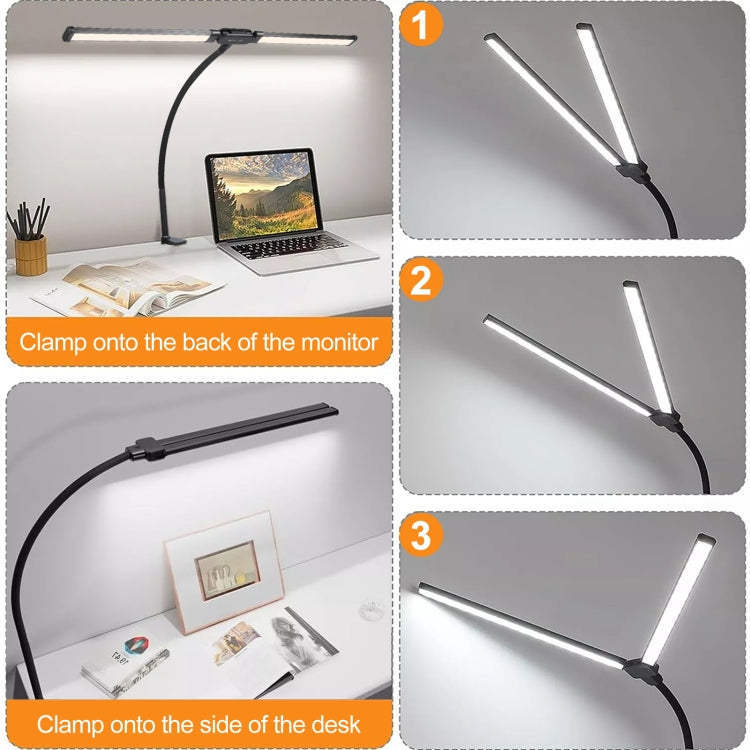 PULUZ Gooseneck Tube LED Fill Light Double Head Clip Desk Lamp (Black) - Selfie Light by PULUZ | Online Shopping South Africa | PMC Jewellery | Buy Now Pay Later Mobicred