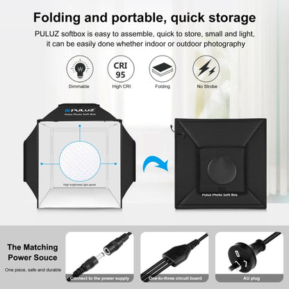 PULUZ 40cm Folding 72W 5500K Studio Shooting Tent Soft Box Photography Lighting Kit with 4 Colors (Black, Orange, White, Green) Backdrops(AU Plug) -  by PULUZ | Online Shopping South Africa | PMC Jewellery