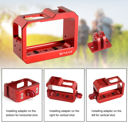 PULUZ Aluminum alloy Frame Mount Protective Case Cage with Cold Shoe Base Slot & Tripod Base Adapter for Insta360 One R(Red) - Mount & Holder by PULUZ | Online Shopping South Africa | PMC Jewellery | Buy Now Pay Later Mobicred