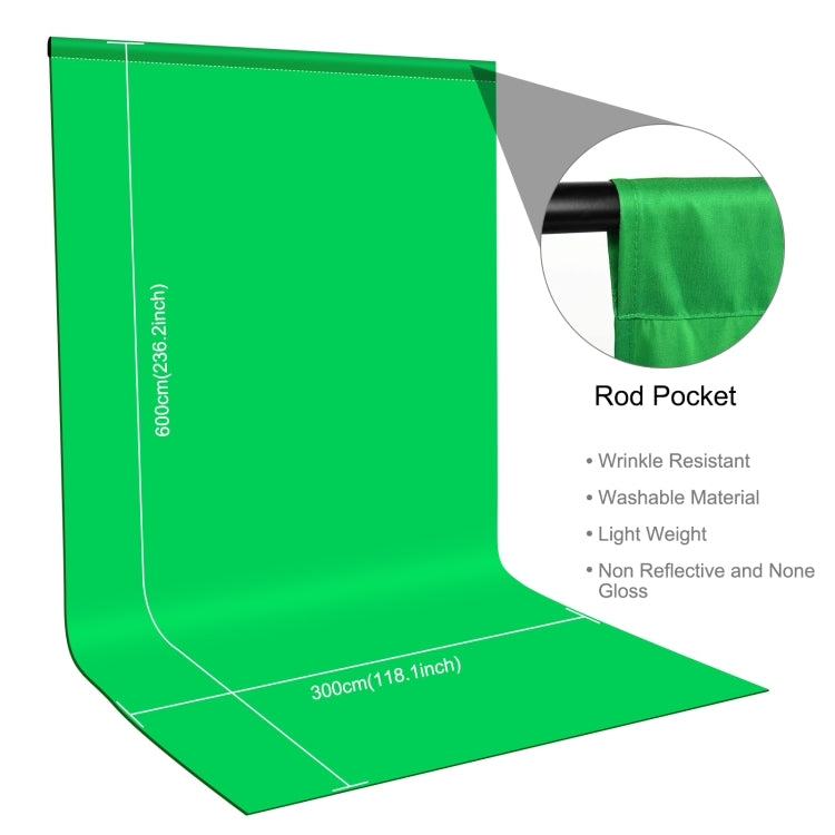 PULUZ 3m x 6m Photography Background Thickness Photo Studio Background Cloth Backdrop(Green) - Solid Color by PULUZ | Online Shopping South Africa | PMC Jewellery | Buy Now Pay Later Mobicred