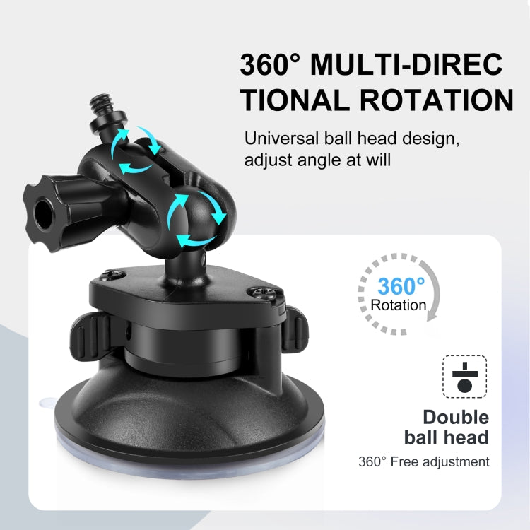 PULUZ 1/4 inch Magic Arm Suction Cup Mount (Black) - Helmet Mount by PULUZ | Online Shopping South Africa | PMC Jewellery | Buy Now Pay Later Mobicred