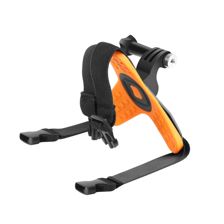 PULUZ Motorcycle Helmet Chin Strap Mount for GoPro, DJI Osmo Action and Other Action Cameras(Orange) - Helmet Mount by PULUZ | Online Shopping South Africa | PMC Jewellery | Buy Now Pay Later Mobicred