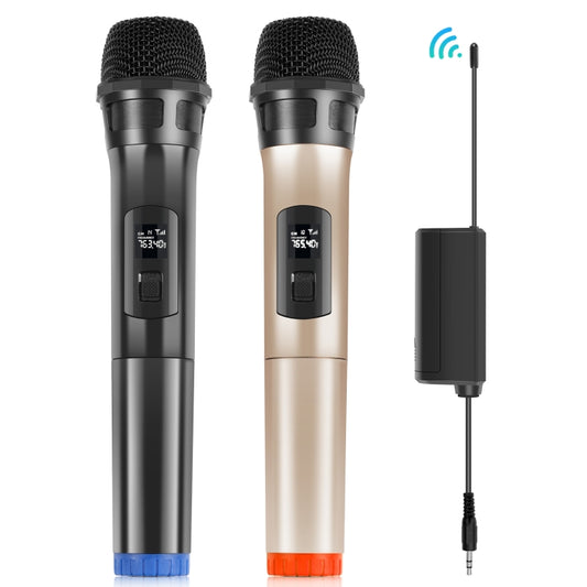 PULUZ 1 To 2 UHF Wireless Dynamic Microphones with LED Display, 3.5mm Transmitter - Microphone by PULUZ | Online Shopping South Africa | PMC Jewellery | Buy Now Pay Later Mobicred