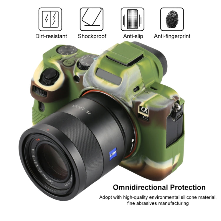 PULUZ Soft Silicone Protective Case for Sony ILCE-7MII / 7SMII / 7RMII(Camouflage) - Protective Case by PULUZ | Online Shopping South Africa | PMC TechLife | Buy Now Pay Later Mobicred